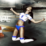 Эротическая фотосъемка в студии девушек в бодиарте для футбольного интернет сайта. Рекламная промо акция к 23 февраля.